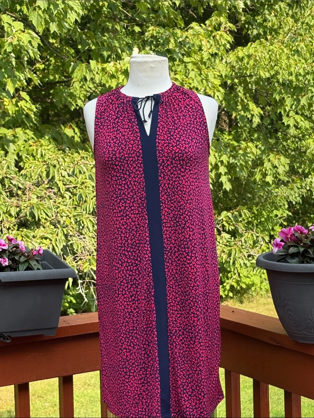 NWOT Michael Kors navy blue and pink mini dress